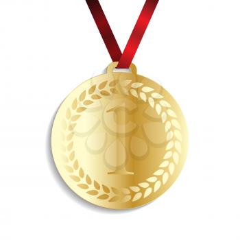 Art Golden Medal Icon Sign First Place. Vector Illustration EPS10