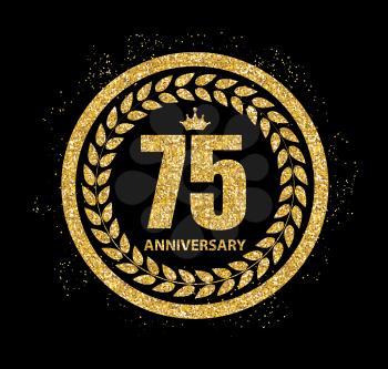 Template 75 Years Anniversary Vector Illustration EPS10
