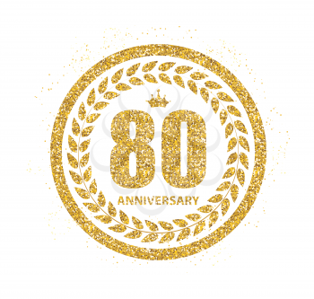 Template 80 Years Anniversary Vector Illustration EPS10