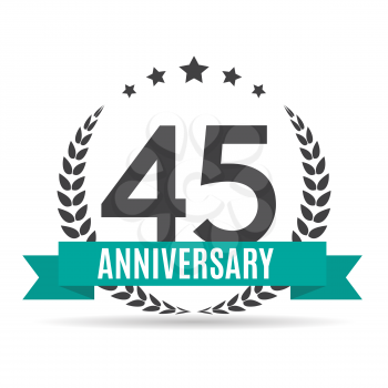 Template 45 Years Anniversary Vector Illustration EPS10