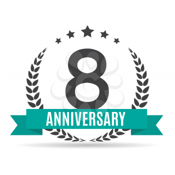 Template 8 Years Anniversary Vector Illustration EPS10