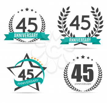 Template Logo 45 Years Anniversary Vector Illustration EPS10