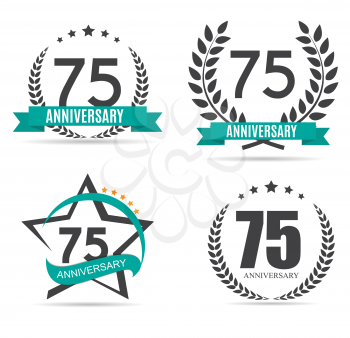 Template Logo 75 Years Anniversary Vector Illustration EPS10