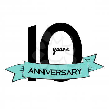 Template Logo 10 Years Anniversary Vector Illustration EPS10