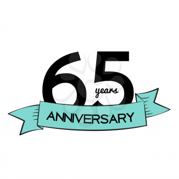 Template Logo 65 Years Anniversary Vector Illustration EPS10