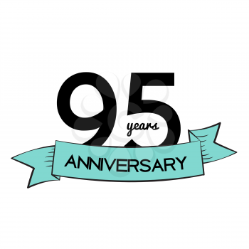 Template Logo 95 Years Anniversary Vector Illustration EPS10