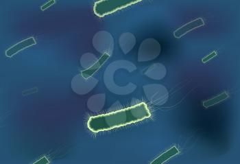 Viruses on Blue Background. Vector Illustration. EPS10