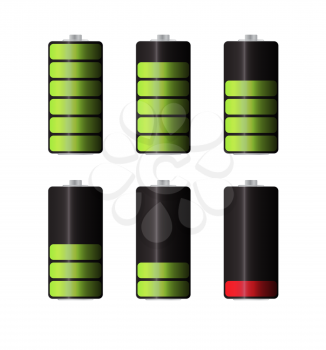 Rechargeable Batteries for Electronic Devices, Electric Car. Vector Illustration. EPS10