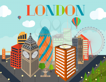 UK, Silhouette London city background. Vector Illustration EPS10