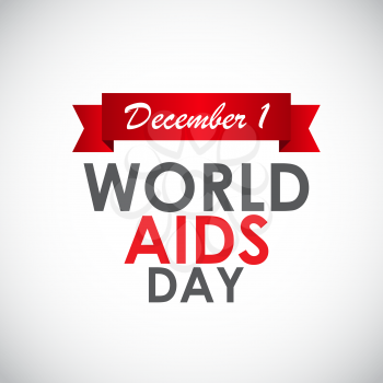Red Ribon - Symbol of 21 December World AIDS Day Vector Illustration