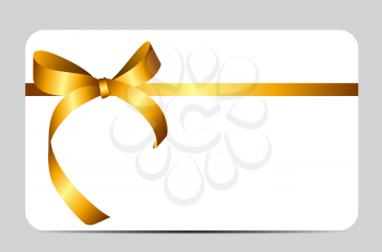 Card with Red Gift Ribbon. Vector illustration EPS10