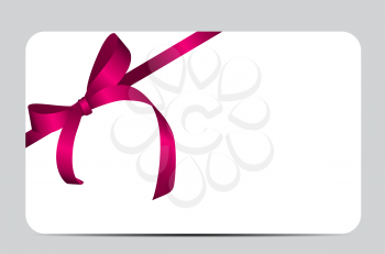 Card with Red Gift Ribbon. Vector illustration EPS10