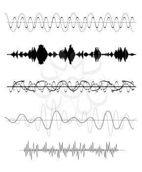 Set of Sound Wave. Vector Illustration. EPS10