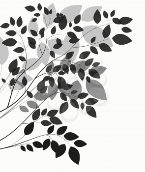 Beautiful Tree Silhouette on a White Background Vector Illustration. EPS10