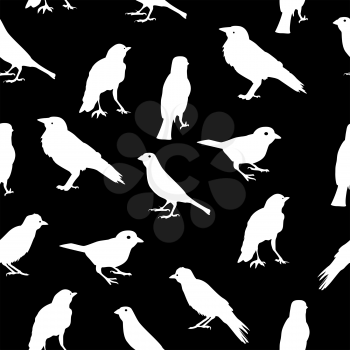 Birds Silhouettes Seamless Pattern Background Vector Illustration EPS10