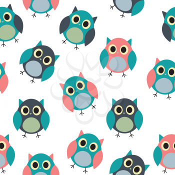 Owl Seamless Pattern Background Vector Illustration EPS10