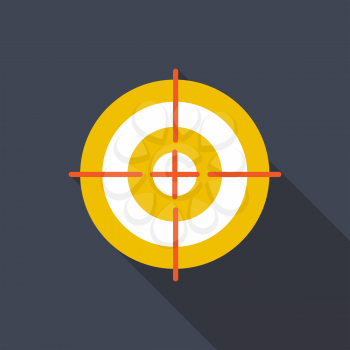 Target Flat Icon with Long Shadow, Vector Illustration Eps10