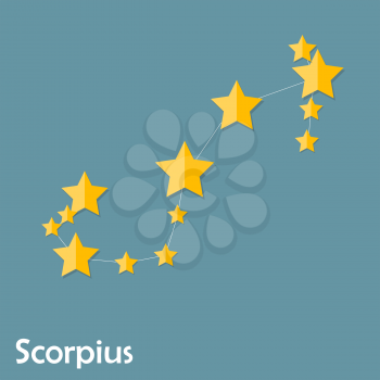 Scorpius Zodiac Sign of the Beautiful Bright Stars Vector Illustration EPS10
