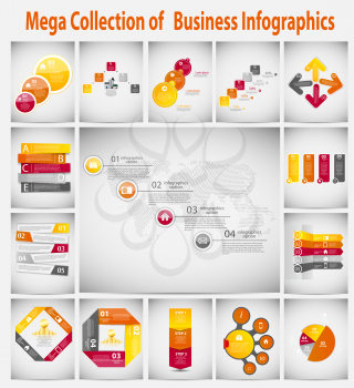 Mega collection infographic template business concept vector illustration