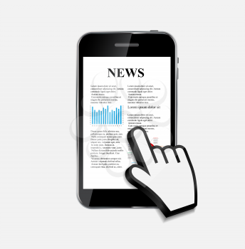 Abstract Design Mobile Phone with News Concept. Vector Illustration
