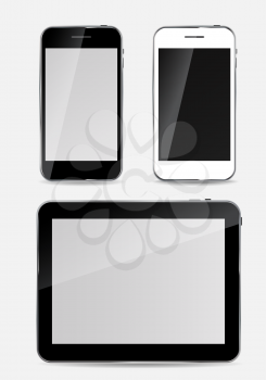 Abstract Design  Mobile Phone and Tablet PC. Vector Illustration
