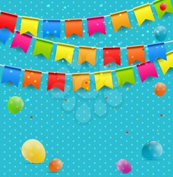 Color glossy balloons birthday card  background vector illustration. EPS10