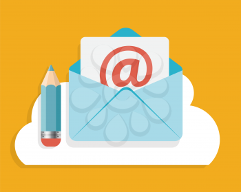 Flat Design Concept Email Write Icon Vector Illustration EPS10