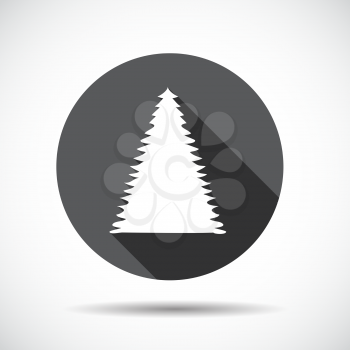 Christmas Tree  Flat Icon with long Shadow. Vector Illustration. EPS10