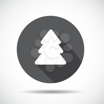 Christmas Tree  Flat Icon with long Shadow. Vector Illustration. EPS10