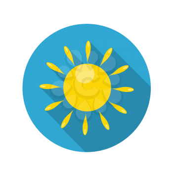 Flat Design Concept Sun Icon Vector Illustration With Long Shadow. EPS10