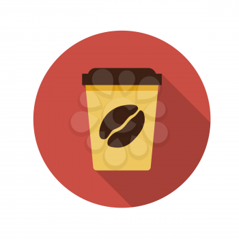 Flat Design Concept Coffee Vector Illustration With Long Shadow. EPS10