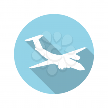 Flat Design Concept Plane Vector Illustration With Long Shadow. EPS10