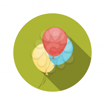 Flat Design Concept Balloon Vector Illustration With Long Shadow. EPS10