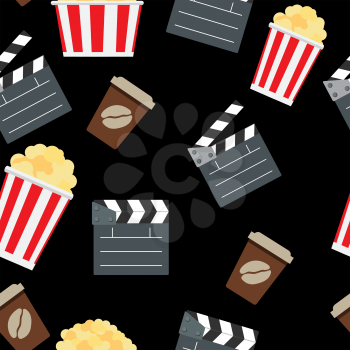 Cinema Seamless Pattern Background Vector Illustration. EPS10