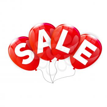 Glossy Balloons Sale Concept of Discount. Vector Illustration. EPS10