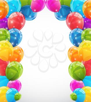 Color Glossy Balloons Background Vector Illustration EPS10
