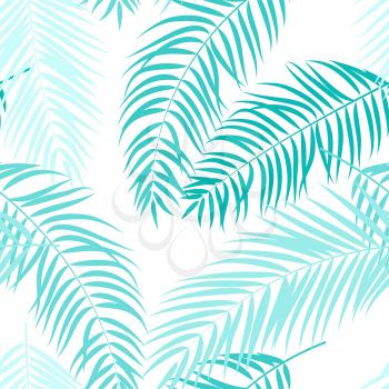 Beautifil Palm Tree Leaf  Silhouette Seamless Pattern Background Vector Illustration EPS10