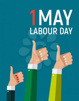 1 May Labour Day Poster or Banner. Vector Illustration EPS10