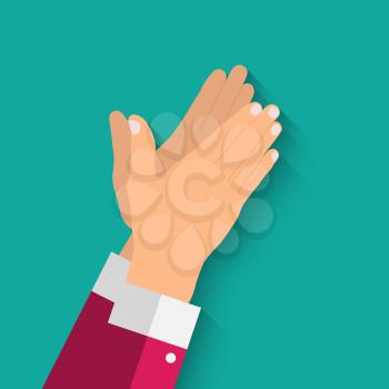 Flat. Concept of success Applause. Hands clapping. Vector Illustration. EPS10