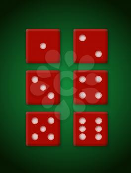 Plastic Red Dices for Casino Vector Illustration EPS10 