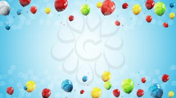 Color Glossy Balloons Background Vector Illustration eps10