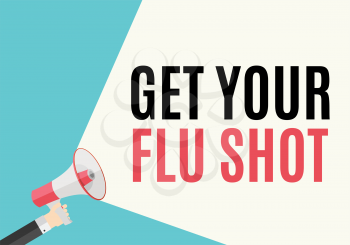 Get Your Flu Shot Vaccination concept flat background. Vector Illustration EPS10