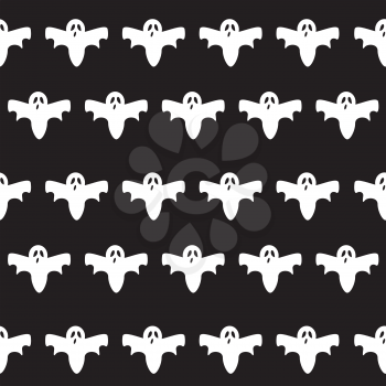 Ghost icon cute cartoon character, seamless pattern background, Vector illustration EPS10
