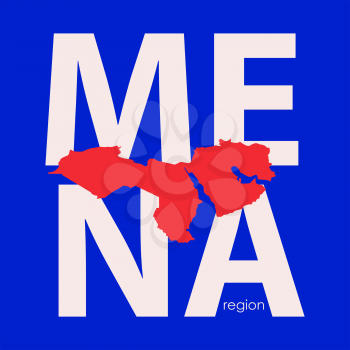 Mena Region Map Vector Illustration EPS10
