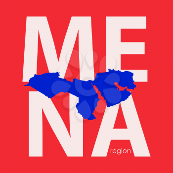 Mena Region Map Vector Illustration EPS10