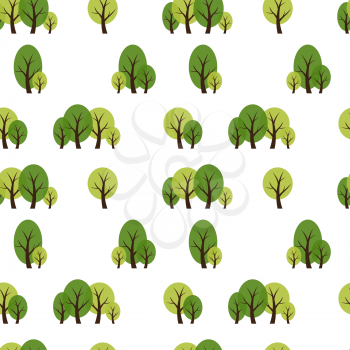 Abstract Forest Tree Seamless Pattern Background. Vector Illustration EPS10