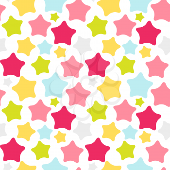 Cute Children's Seamless Pattern Background with Stars Vector Illustration EPS10