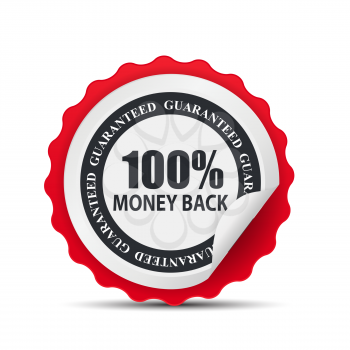 100 Money Back Label Template Sign. Vector Illustration EPS10