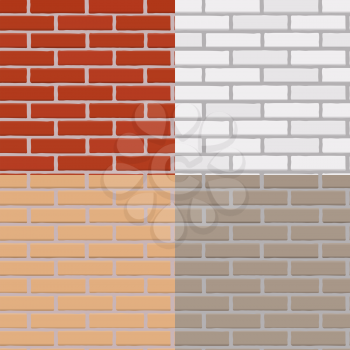 Four brick walls collection set Vector Illustration Background EPS10