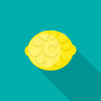 Lemon Icon with Long Shadow. Vector Illustration EPS10